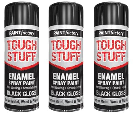 SDMAX Spray Paint Black, Gloss Black, 400ml Can Fast Dry, Acrylic Spray Paint For Metal, Wood, And Paper, Rust Resistant, Perfect For Indoor And Outdoor Use (3 Pcs)