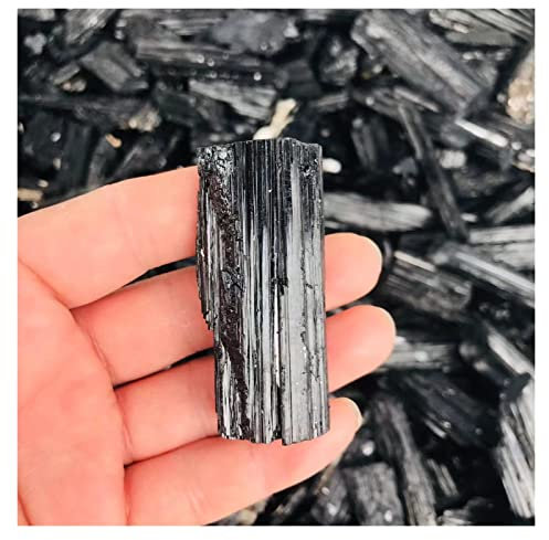Cristal natural Áspero Tamaño mini Áspero Natural Negro Turmalina Cuarzo Cristal Varilla Punto Espécimen Espíritu Curación Piedra preciosa Energía Varita Decoración del hogar Inicio Colecciones ( Colo