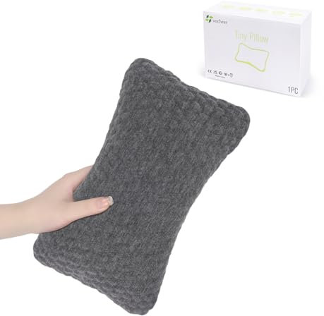 vocheer Almohadas pequeñas para dormir, mini almohada de viaje de 11 x 7 pulgadas, almohadas pequeñas para cuello, muñeca, lumbar y rodilla, almohada para mascotas, algodón, lavable a máquina, gris