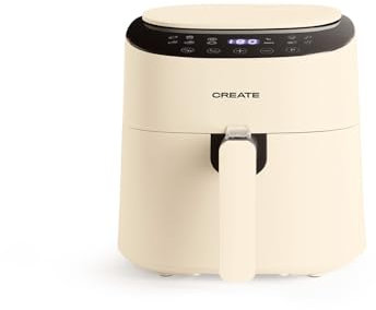 CREATE/FRYER AIR PRO COMPACT/Freidora de aire sin aceite 3,5 L Blanco Roto / 8 Programas, Pantalla de visión angular, Sin aceites ni grasas, Sistema circulacion de aire 360º, 1300W