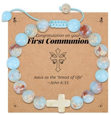 BAYLAY Baptism Gifts for Girl Women - Cross Bracelet for Girl Baptism Bracelet Gifts for Teenager Teen Girls Women Adults