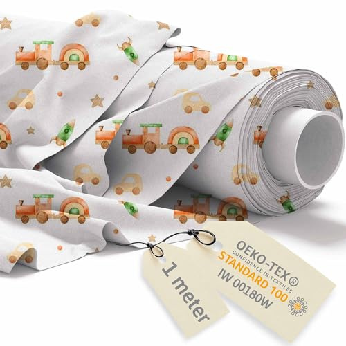 DreamRoots Stoffa cotone al metro - Tessuti a metraggio bambini - Tessuto al metro - Tessuto cotone - Stoffe per cucito creativo 160cm x 1M