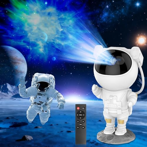 Proiettore di Stelle Astronaut, Telecomando, Timer, Rotazione a 360°, Luce Notturna Rilassante per un Cielo Stellato, Ideale per la Decorazione D'interni – Splendido Regalo di Natale