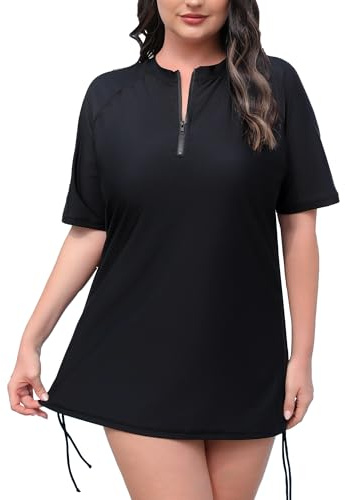 Halcurt Maillot de bain anti-UV à manches courtes pour femme