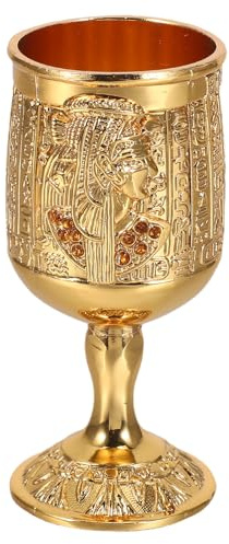 MAGICLULU Cáliz: Taza vintage de aleación de zinc con grabado, copa de vino de metal repujado - 7,6 x 4 cm (3 x 1,57 pulgadas), cáliz medieval para fiestas de Navidad y Año Nuevo