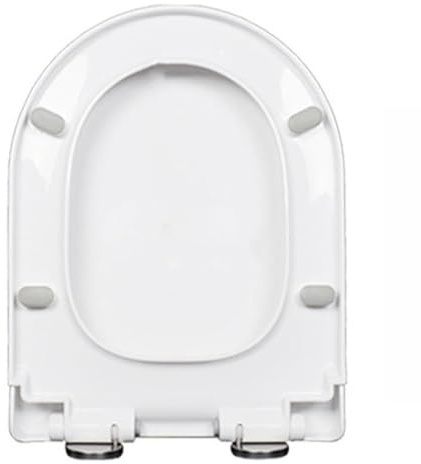 Asiento De Inodoro De Cierre Suave con Bisagra Metálica Ajustable De 360°, Sistema De Liberación Rápida para Una Fácil Instalación Y Limpieza, Forma De U/D, Fijación Superior Sencilla