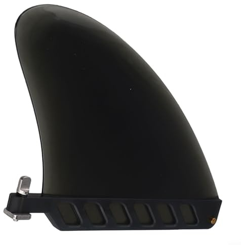 Soft For Center Fin for SUPs Longboard Replacement, PVC Surfboard Tail Fin with Screw, Flexible Paddleboard Stabiliser for White Water River Running, Standard Longboard Box Accessory(black)