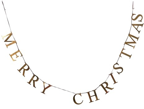 Creative Co-Op 55 L Merry Christmas, Brass Finish Metal Garlands, Multi