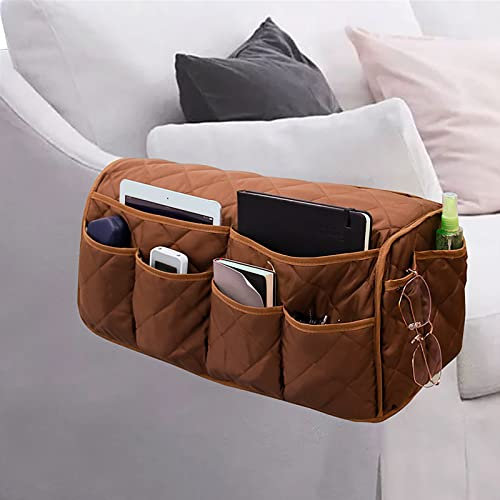 Faxianther Sofa Armrest Organizer Waterproof Couch Arm Rest Storage Bag Magazine Books Remote Control Phone Letter Pockets Holder Caddy Table Recliner Armchair Home Organiser