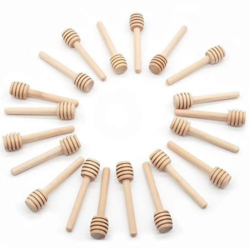 20 Stk Mini Honiglöffel aus Holz 8cm Honigstab Mini Marmelade Klassisch Honigheber