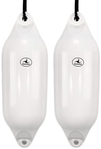 Hurricane Fenders Original Series Boat Fender PM03 53cm x 18cm (21 x 7) - White - Pack Of Two
