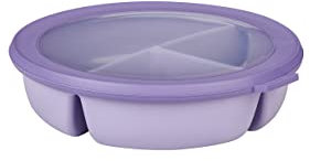 Mepal - Bol bento Cirqula 3 cases multi-usage rond - Boîte de conservation hermétique - Conserver un repas séparé - Meal prep containers & boîtes alimentaires – Vivid lilac