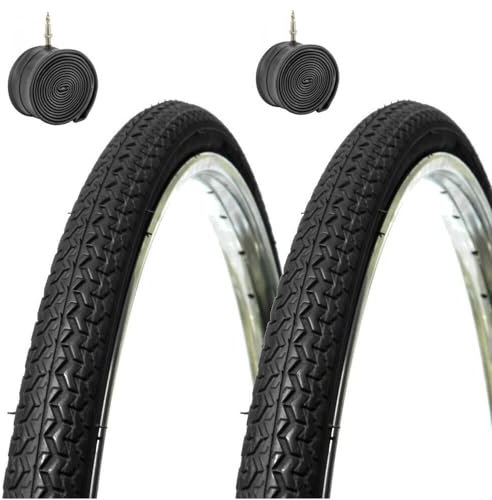 2 COPERTONI + 2 CAMERE D'ARIA 26 X 1 3/8 (37-590) PER BICICLETTA STRADALE PNEUMATICO NERO IN GOMMA X BICI SCATTO FISSO TREKKING CITYBIKE OLANDA GRAZIELLA PASSEGGIO (COPPIA COPERTONI + COPPIA CAMERE)