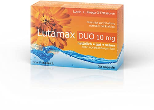 Lutamax DUO Kapseln | 30 Augenkapseln für gesundes Sehen | Amd Kapseln | Augenvitamintabletten Bei Altersbedingten Augenprobleme mit 10mg Lutein Zeaxanthin und Omega-3 | Augenergänzungsmittel für Amd