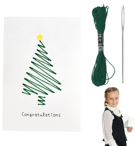 Wezalget Set zum Basteln von Grußkarten, Zubehör zum Basteln von Grußkarten,Urlaubszubehör für genähte Karten - Tragbares Kartenzubehör, Festival-Kartenherstellungsset für Erwachsene und Kinder