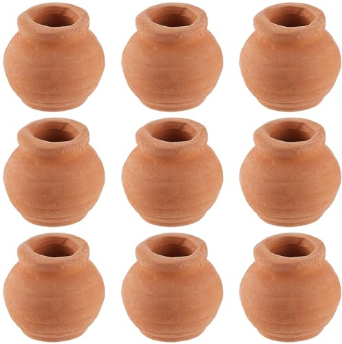 GORGECRAFT 10pz in Miniatura Piccoli Vasi di Terracotta Fioriera in Ceramica Mini Fioriera in Terracotta Vasi Succulenti per Giardino delle Fate Fai da Te Piante Ufficio Scrivania Davanzale Vivaio
