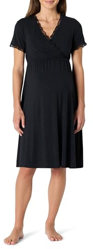 Amazon Essentials Women's Soft Modal Nursing Maternity Sleepwear Nightgown, Black, Small