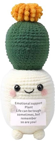 Cactus positif fait à la main, grasses en pot émotionnelles faites à la main – Jouet en forme de cactus tricoté amusant pour la famille, les collègues, les amis