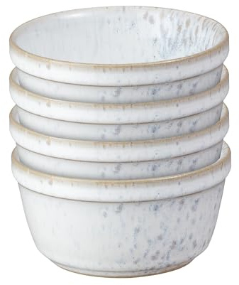 Denby - Kiln Stoneware Ramekin Set of 4-170ml Capacity Souffle Dish For Baking, Cooking - Oven Proof, Microwave & Dishwasher Safe - Small Neutral Glazed Ceramic Bowls For Creme Brulee, Dessert