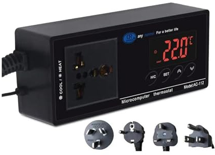Mikrodator termostat vattentät digital temperaturregulator AC-112 för reptilsensor akvarium