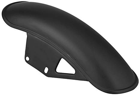 Hlyjoon Motorcycle Front Tire Fender Mudguard Metal Black Chrome Mount Wheel Tire Mud Cover Shield Dust Flap Dashboard Splash Guard for GN125 GN250(Black)