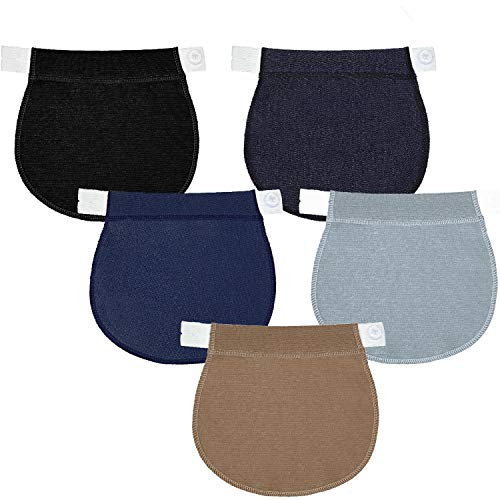 SATINIOR 5 Pcs Maternity Pants Extender Adjustable Belly Bands for Pregnant Women Waistband Expanders Elastic Pant Button Stretch Band for Pregnancy Postpartum