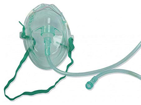 Maschera per Ossigenoterapia Adulti a media concentrazione morbida e leggera Fiab con Tubo Antischiacciamento e attacco Femmina/Femmina universale