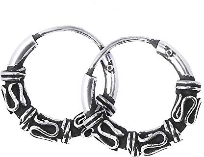 NKlaus 925 silver par eller enkla örhängen keltisk creol gotisk celtic öronpiercing 12 mm 5040, Sterlingsilver