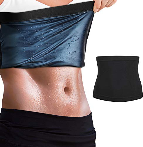 MoKo Ceinture de Sudation, Ceinture Abdominale Amincissante Ajustable, Ceinture Sport Soutien du Dos Homme et Femme pour Fitness Sauna Minceur Fitness Jogging Yoga, Taille S/M, Noir
