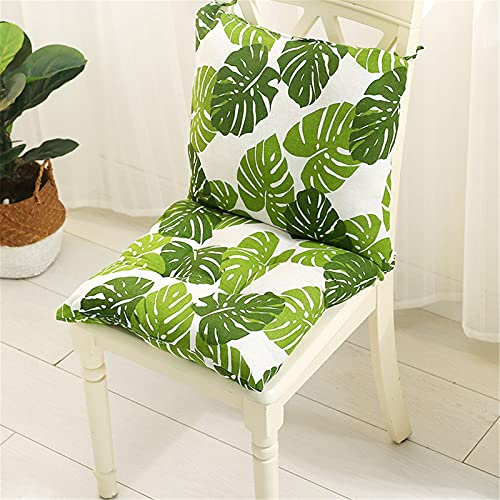 RAILONCH Leinen Niedriglehner Auflagen, Dicke Rückenkissen, Gartenstuhl Sitzkissen mit Rückenteil Sitz, Stuhlauflage mit Bänder für Indoor Und Outdoor (40x80cm,15)