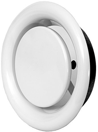 150 mm vit metall tallriksventil – rund frånluft ventilationsventil – anemostat, diffusor, ventilationsgaller