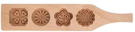 Mondkuchen Form Holz, Mondkuchenform, Herstellung von Mungobohnen-Mamool-Formen, Mond-Eishaut-Backwerkzeuge, 2# Kuchenformpresse, Holzgebäck (Vierteilige Blumenform Nr. 2)