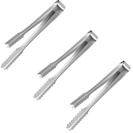 3 PCS pinza per ghiaccio in acciaio inox,pinze da zucchero,per Matrimoni, Feste, Bar,Grill, caffè,Cucina, Buffet