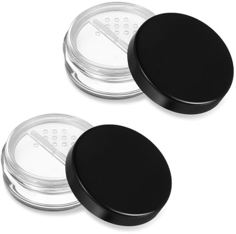 Tyqour Lot de 2 boîtes à poudre vides portables réutilisables 10 g - Avec couvercle amovible - Pour femmes et filles