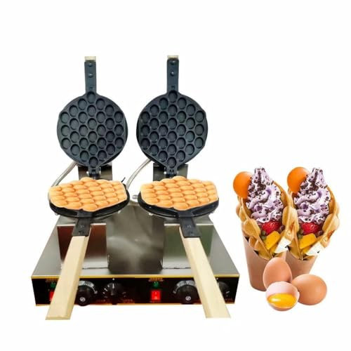 Commercial Bubble Waffle Maker - Electric Double-Head Egg Machine, 180° Rotating, 30 Holes, Double-Sided Instant Heating, Easy to Clean - Ideal for Snack Shops, Cafes, or Home Use