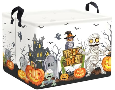 Clastyle Large Halloween Boo Gift Basket Empty Spooky Storage Bin Stuffers