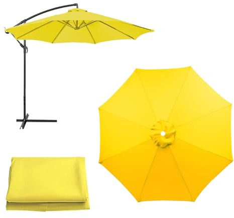 Impermeable Parasol De Repuesto Para Sombrilla De Mercado, Cubierta De Repuesto Para Paraguas Para Exteriores, Toldo De Repuesto Sombrilla Para 6 Brazos/8 Brazos, FácilDe Usar(Yellow,2.5M/8Ribs)