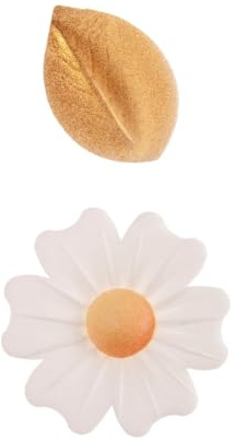 dekora - Set de decoraciones comestibles para Tartas y Cupcakes, flores y hojas, Sin azúcar, sin gluten, sin lactosa, 10 decoraciones, ideal para cumpleaños, bodas, gender reveal y baby shower