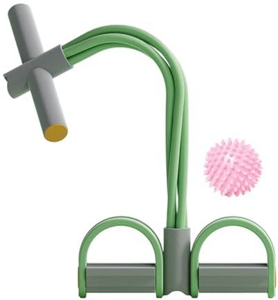 Pedal Extractor De 4 Tubos Banda De Resistencia Elástica con Pedal De Pie: Cuerda De Yoga Sin Deslizamiento para Abdominales, Equipo De Entrenamiento De Gimnasio En Casa, Entrenador De Resistencia Al