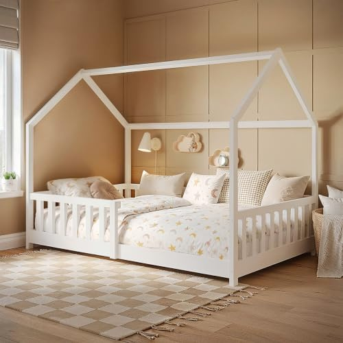 Flair Furnishings - Small Double Explorer Playhouse Kids Floor Bed (White)