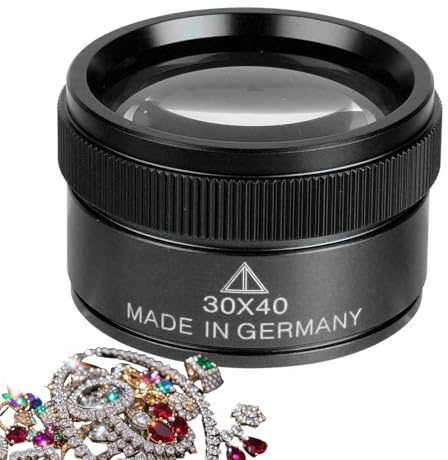 Smycken – Loupe – 30 x handhållen förstoringsglas bärbar slinga förbättrad detalj visning | Guldpläterad aluminiumlegering med optiskt glaslins för smycken,