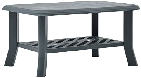 HFXHIJXQ Green Coffee Table for Living Room Outdoor 35.4 x 23.6 in Lightweight UV-Resistant Matte Plastic Small Center Table Garden Balcony Patio
