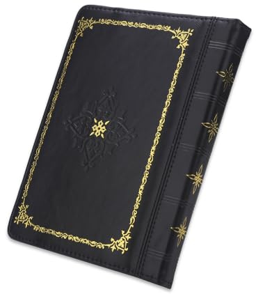 Berfea Étui universel vintage style livre pour liseuses de 6, housse de protection classique en cuir PU pour Kobo/Pocketbook/Tolino/Bookeen/Boox 6 pouces E-book