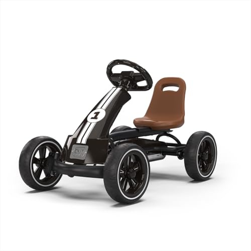 EXIT Toys Pedal Go-Kart for Kids Age 2+ with EVA Tyres – Adjustable Seat and Swing Axle – Foxy Espresso – Black