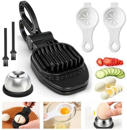 Coupe Oeufs Durs:Egg Slicer Pique Oeuf 2 Séparateur d'Œufs Petites Brosses | 2 Sépare Blanc d Oeufs 2 Petites Brosses Egg Slicer Petit Outil de Cuisine Aussi Couper Les Fruits Tendres