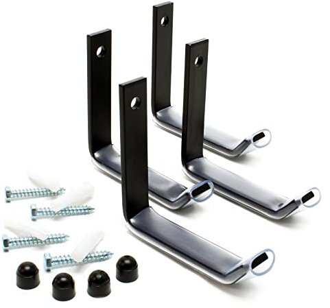 Wiltec Supporto per Pneumatici a Parete, 4 Ganci per gomme Auto Max 25 kg, Portagomme