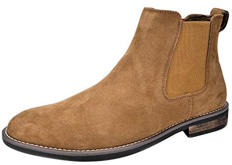 Bruno Marc Herren Chelsea Boots Wildleder Stiefel Stiefeletten,Size 43.5,Bräunen Wildleder,URBAN-06
