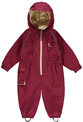 Hippychick Fleece Lined Waterproof Overalls for Kids - Puddle Suit 12-18 Months - Perfect for Any Situation - Snowsuit for Kids - All in one Rain Suit Kids - Raspberry