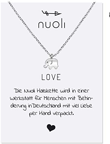 Nuoli kedja dam (45 cm) halsband för kvinnor, filigran kedja, vänskapskedja i olika färger, lycka som present e Rostfritt stål silver, smycken, colore: silver, cod. NU094