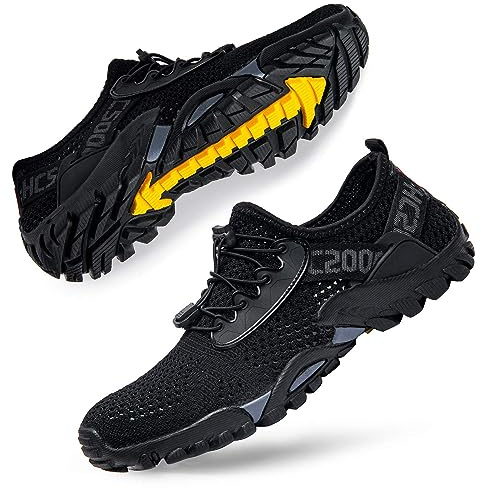 Mens Quick Drying Water Shoes Barefoot Women Water Sneakers Comfortable for Indoor Outdoor All Black
